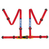 Sparco Tuner Harness; 4-Point Bolt-In RED