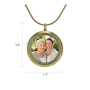 Round Photo Necklace, 14K Gold Plated