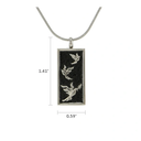 Embossed Doves Necklace, Stainless Steel