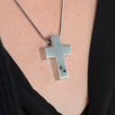 Cross Necklace, Pewter with Paws