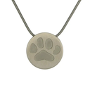 Round Necklace, Pewter with Paw