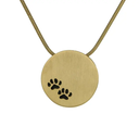 Round Necklace, Bronze with Paws