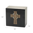 Monumental Memorials Celtic Cross Gold Black Large/Adult