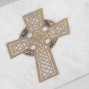 Monumental Memorials Celtic Cross Gold White, Large/Adult