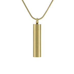 Cylinder Necklace, 14K Gold Plated