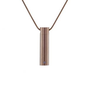 Cylinder Necklace, Rose Gold Plated Cylinder Necklace, Rose Gold Plated