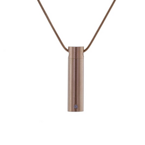 Cylinder Necklace, Rose Gold Plated