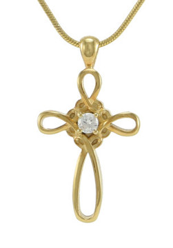 Infinity Cross Necklace, Gold Plated