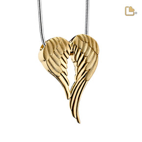 Angel Wings Cremation Pendant, Gold-Plated