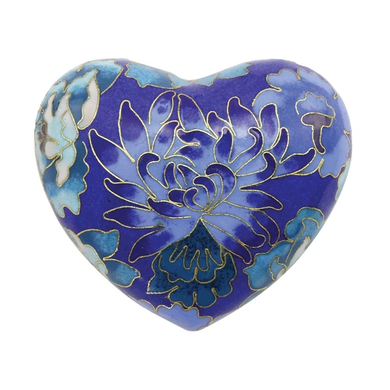 Elite Floral Blue Cloisonné, Heart Keepsake