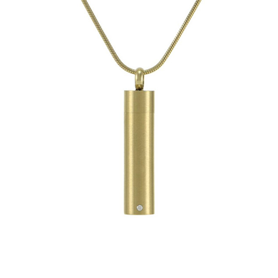 Cylinder Necklace, 14K Gold Plated