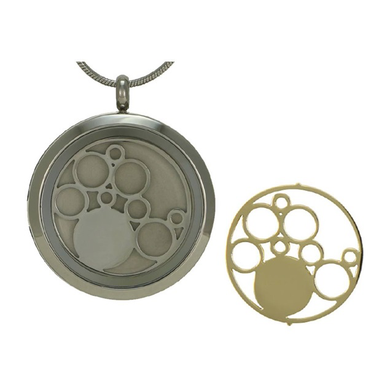 Round Necklace in Silver with Circles