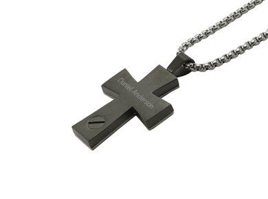 Cross Necklace, Onyx