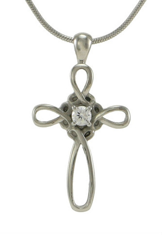 Infinity Cross Necklace, Stainless Steel