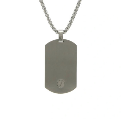 Tag Necklace, Stainless Steel
