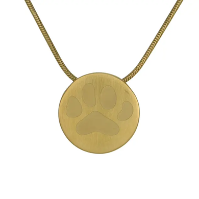 Round Necklace, Bronze with Paw