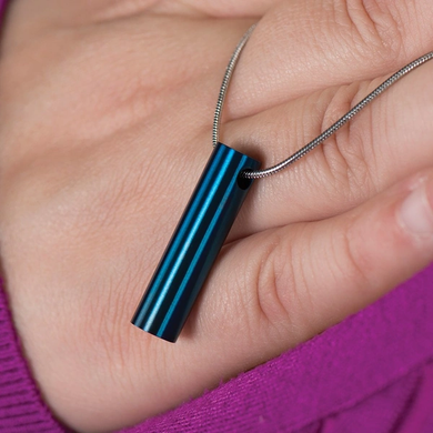 Cylinder Necklace, Blue