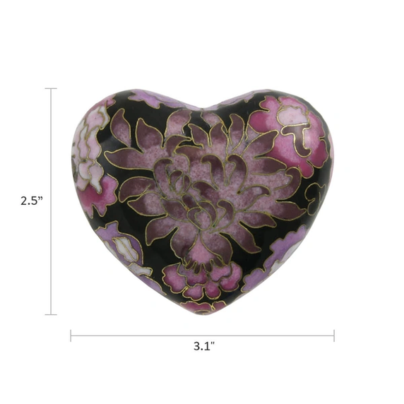 Elite Floral Blush Cloisonné, Heart Keepsake