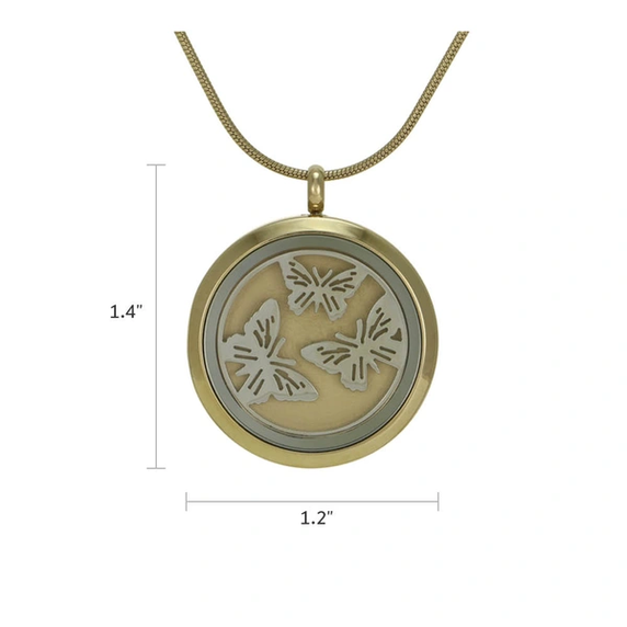 Round Necklace in Gold with Tree