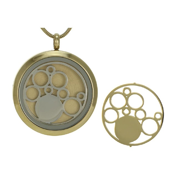 Round Necklace in Gold with Circles