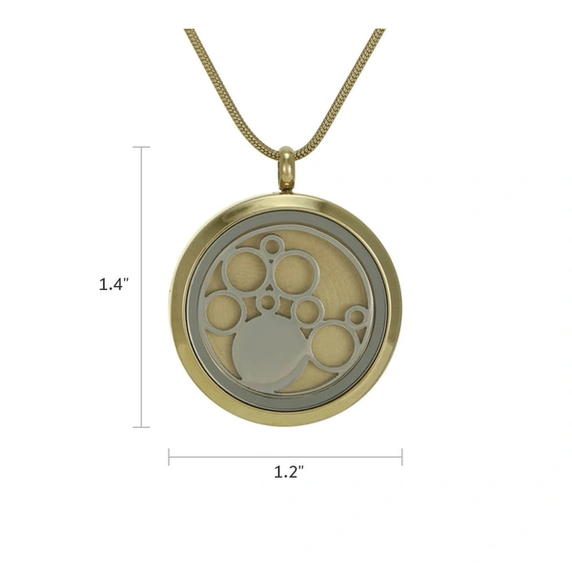 Round Necklace in Gold with Circles