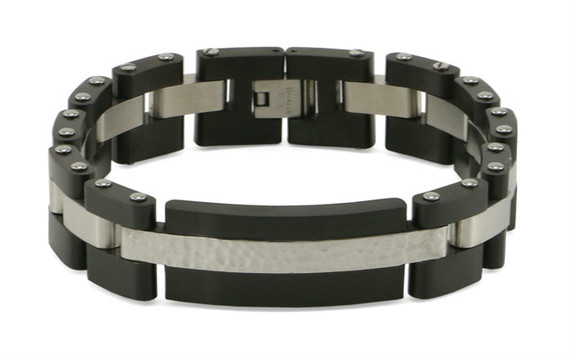 Cable Link Bracelet, Onyx