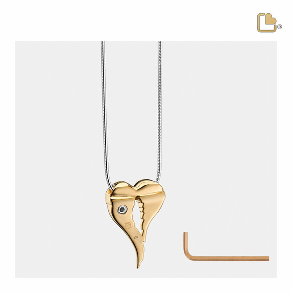 Angel Wings Cremation Pendant, Gold-Plated