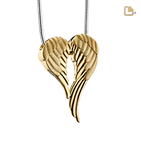 Angel Wings Cremation Pendant, Gold-Plated