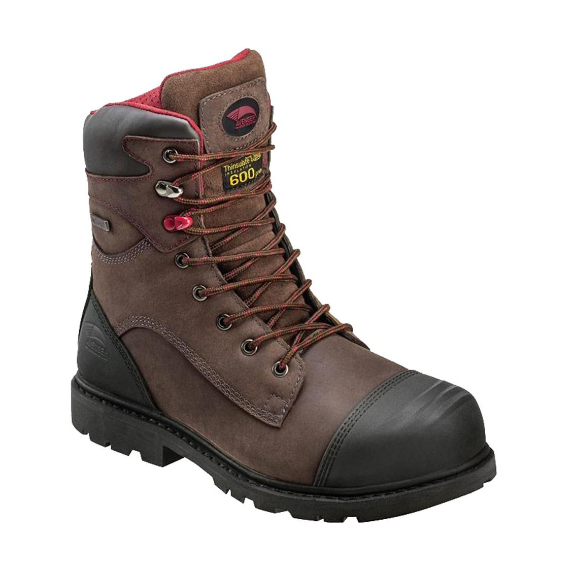 Mens Avenger Steel-toe Work Boots Edge CT Brown/Red size 8 Avenger Work Boots Edge CT Brown/Red 8 EE - Wide | eBay main image 2