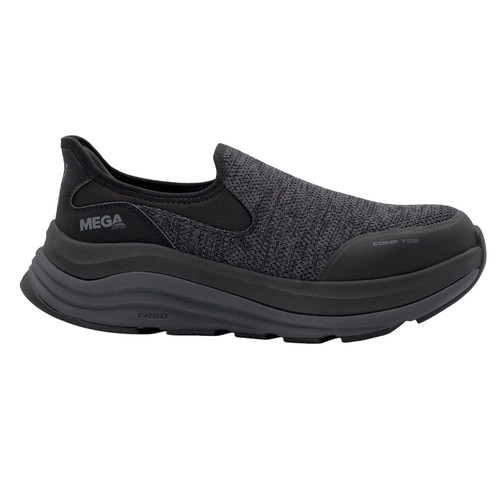 MegaComfort Delta #MC115 Men's Black/Forged Iron Step-N-Go Composite Safety Toe Slip-On Work Shoe