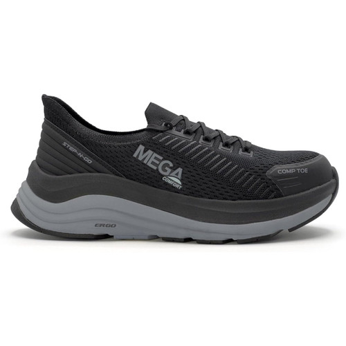 MegaComfort Europa Low #MC156 Women's Black/White Step-N-Go Composite Safety Toe Work Shoe