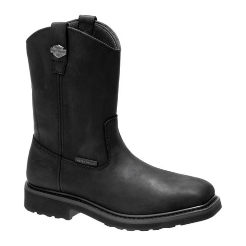 Harley-Davidson® Altman #D93561 Men's Black Pull-On Waterproof Motorcycle Boot