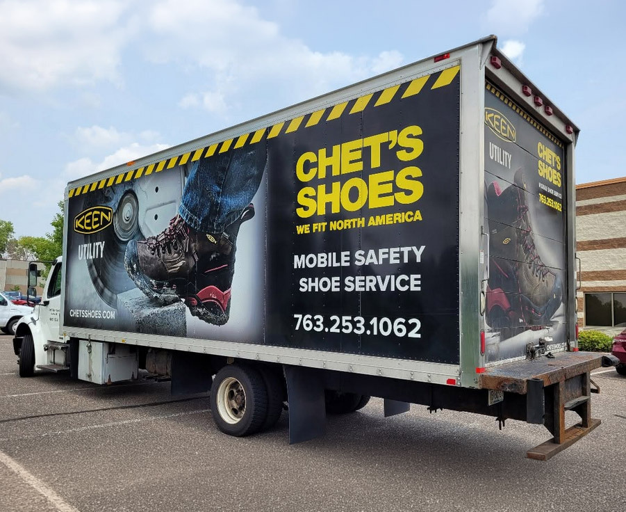 A Chet’s Shoes mobile boot truck