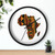 African Tribal Art Wall Clock – 10" Wooden Fram