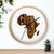 African Tribal Art Wall Clock – 10" Wooden Fram
