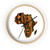 African Tribal Art Wall Clock – 10" Wooden Fram