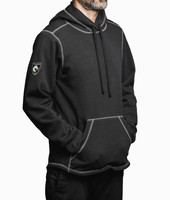 Cyclone Hoodie, Angled View, Elements FR Hoodie, Flame Resistant Hoodie, Black