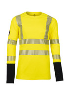 Pro Dry Long Sleeve Yellow, Front View, Hi Vis Yellow Long Sleeve FR, Flame Resistant Yellow Hi Vis Shirt