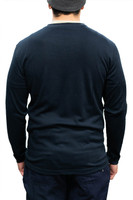 Pro Dry Long Sleeve Navy, Back View, Modeled, Long Sleeve FR Shirt, Flame Resistant Long Sleeve Shirt