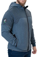 Flak Jacket, Angled View, Modeled, Elements FR Jacket, Flame Resistant Jacket, Built In Balaclava, Gray