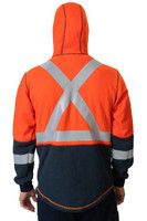 Elements Lightning Jacket, Back View, Flame Resistant Jacket, Orange Hi Vis Jacket, Built In Balaclava