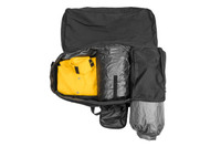 Campaign Bag, Black, Open, Top View, with Sleeping Bag Compartment