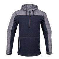 Elements Lite Surge Hoodie | Front View | Hood Down | Navy & Gray