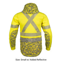 Elements Cyclone Hoodie | IronShield Hi-Vis Yellow |  Back View | Size Small | Added Reflective