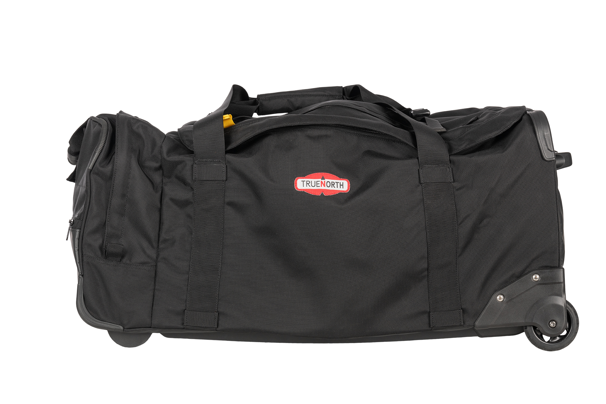 black duffle bag with wheels