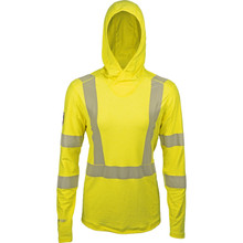 Women's Pro Dry® Tech Long Sleeve Hi-Vis Yellow FR Shirt w/ Hood