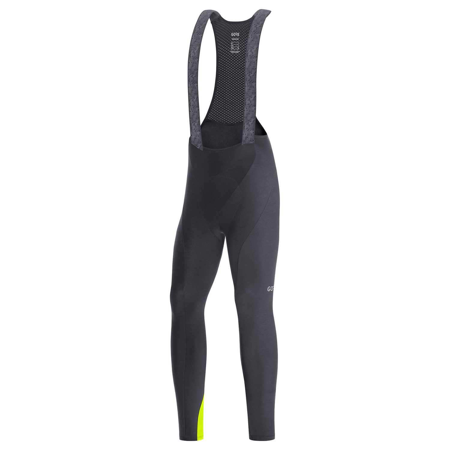  GORE WEAR C3 Women's Bib Tights with Seat Insert Gore  Windstopper, XL, Black/Neon Yellow : Clothing, Shoes & Jewelry