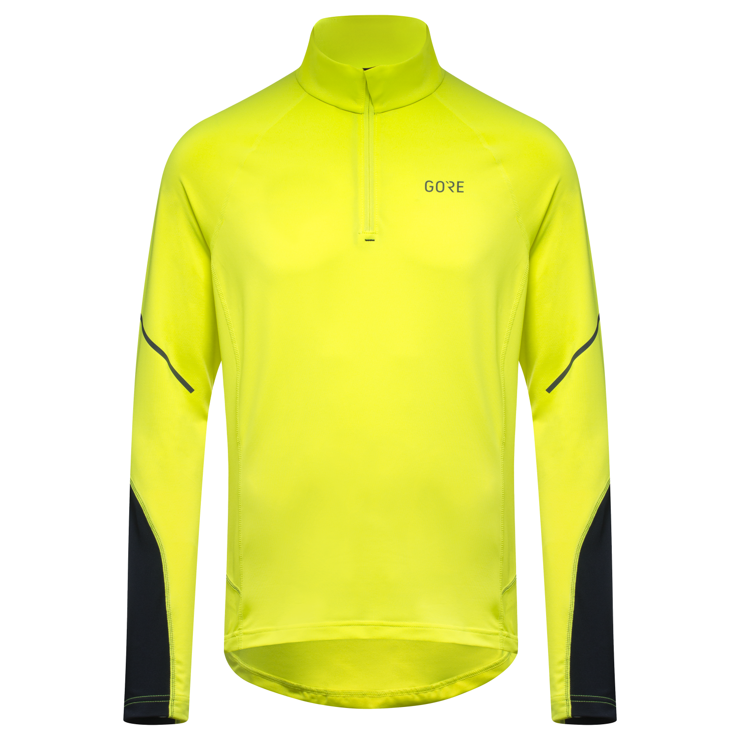 An image of the M Mid Long Sleeve Zip Shirt being displayed without a product model wearing the product.
