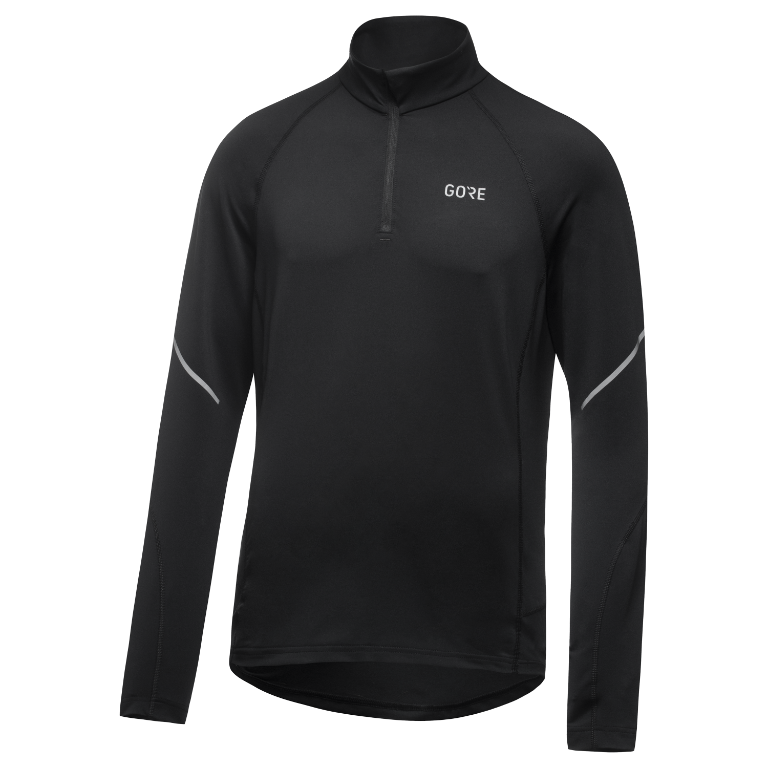 An image of the M Mid Long Sleeve Zip Shirt being displayed without a product model wearing the product.