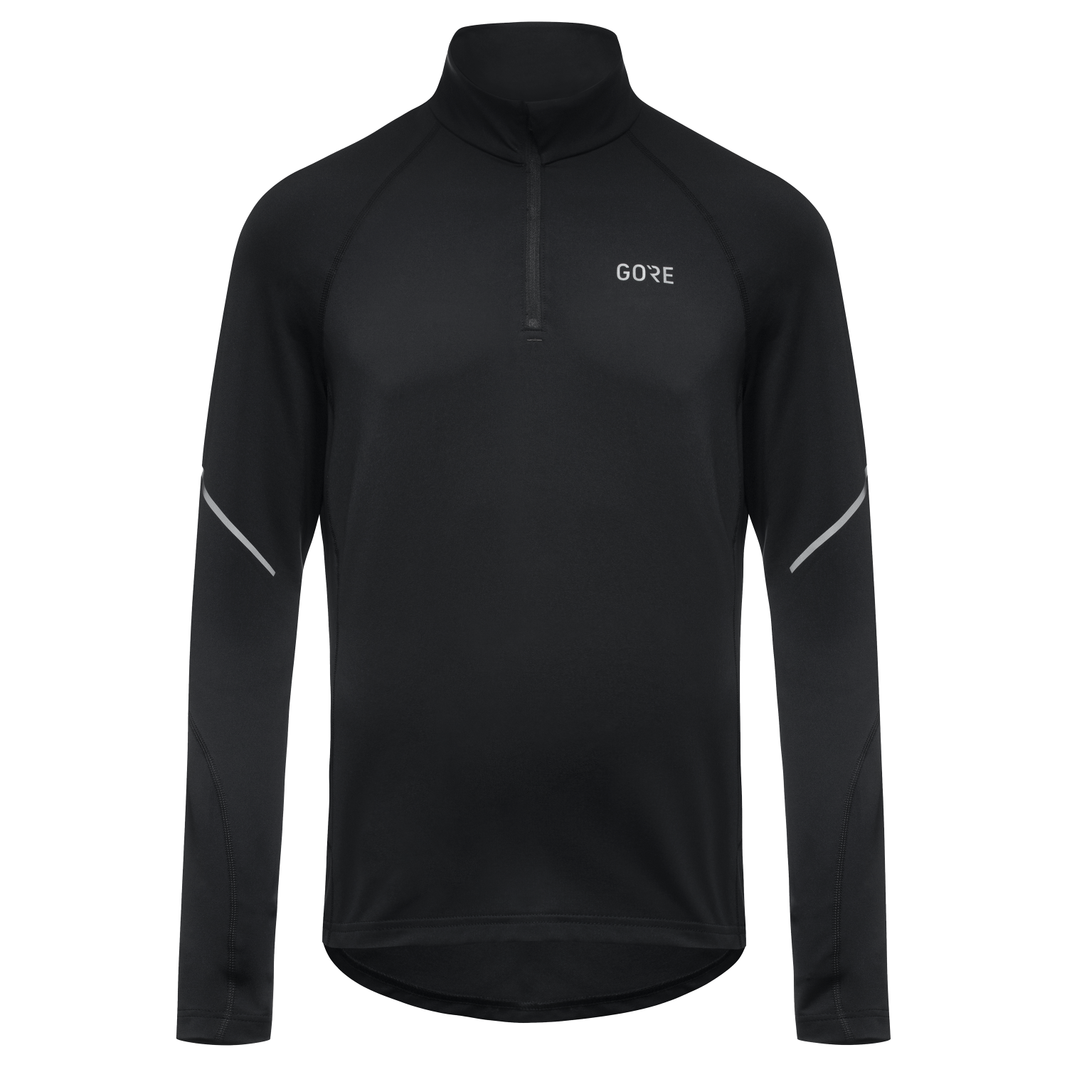 An image of the M Mid Long Sleeve Zip Shirt being displayed without a product model wearing the product.